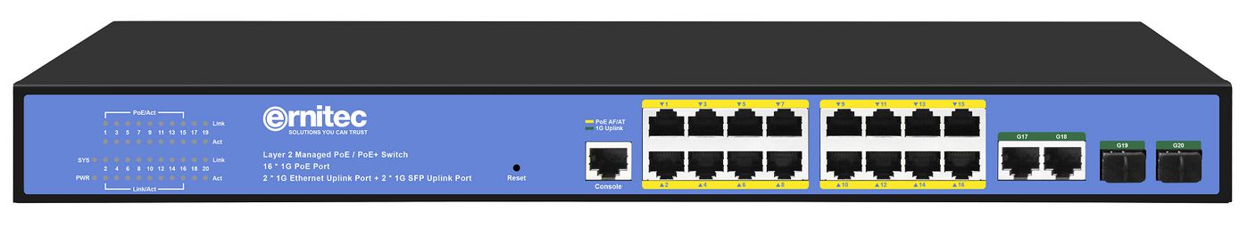 Managed Layer 2+ Switch, 16 - Gigabit ports, 2 Gigabit SFP - ports, 2 x Gigabit RJ45 ports - Warranty: 60M