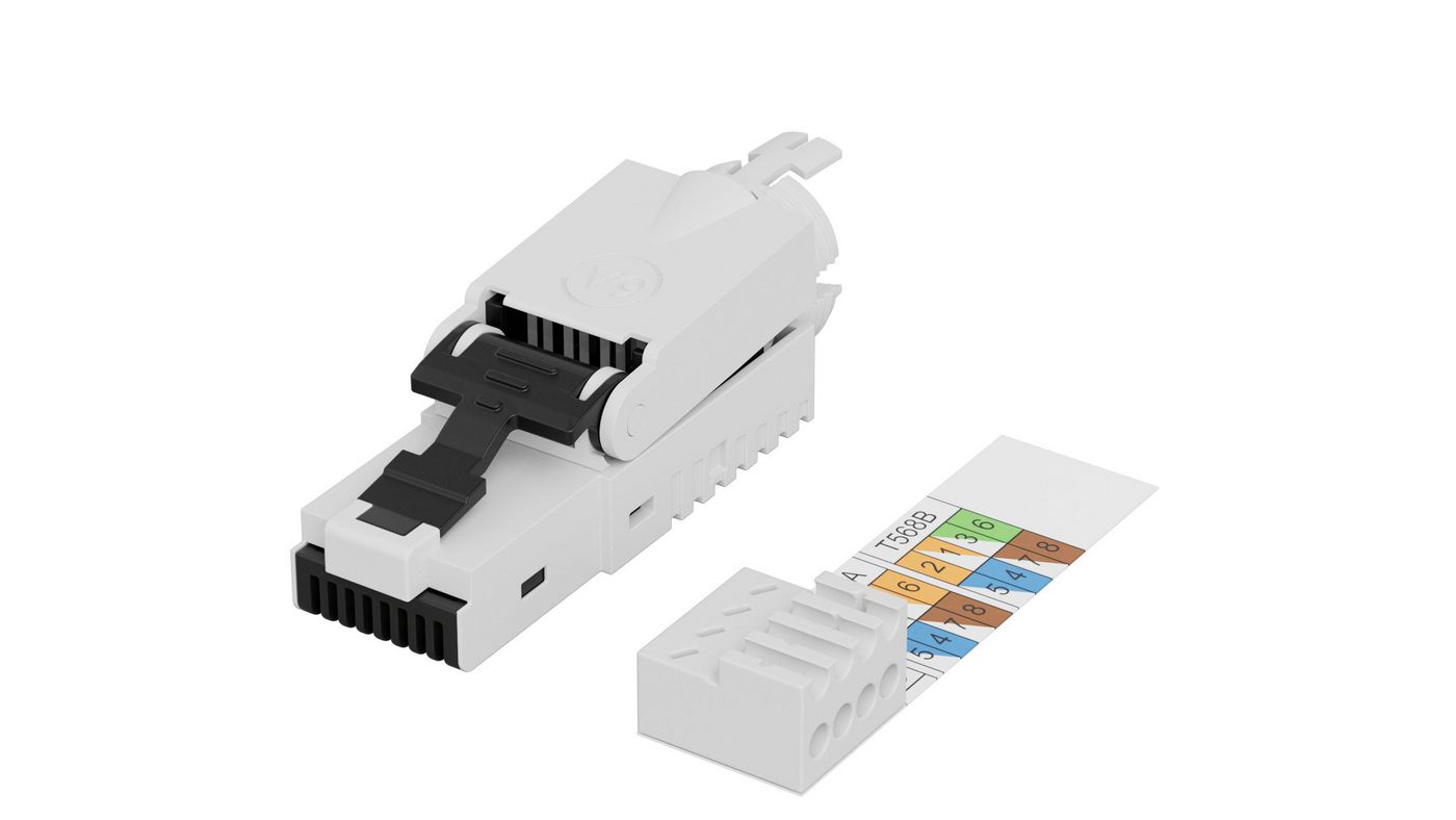 RJ45 UTP plug Cat6a for - AWG22-24 solid/stranded - conductor tool free - Warranty: 300M