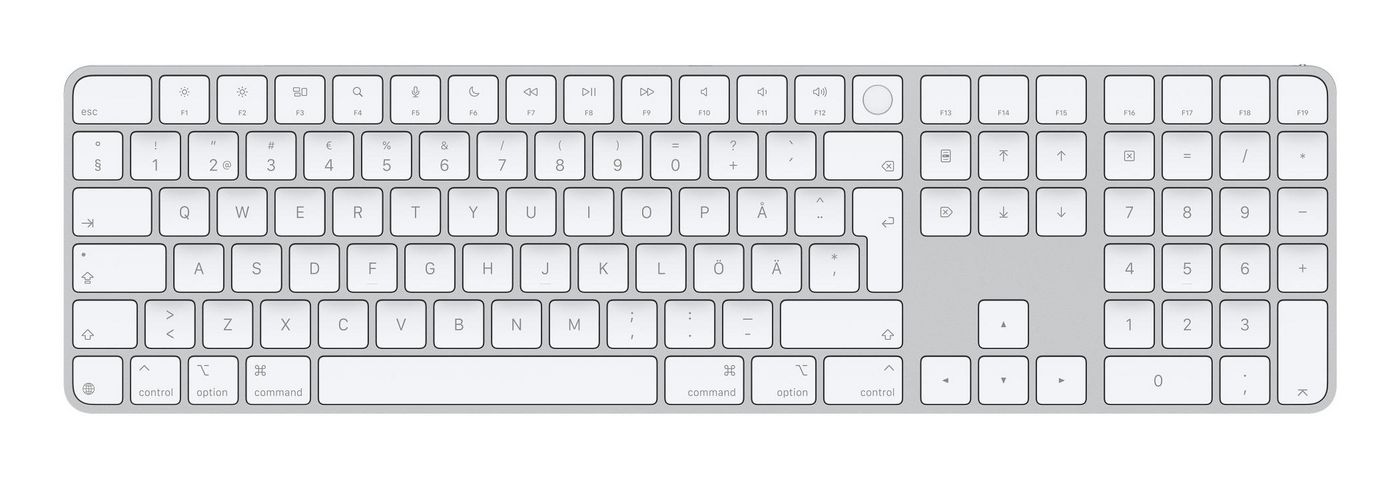 Apple Magic tastiera Universale USB + Bluetooth QWERTY Svedese Bianco (Apple Magic Keyboard with Touch ID and)