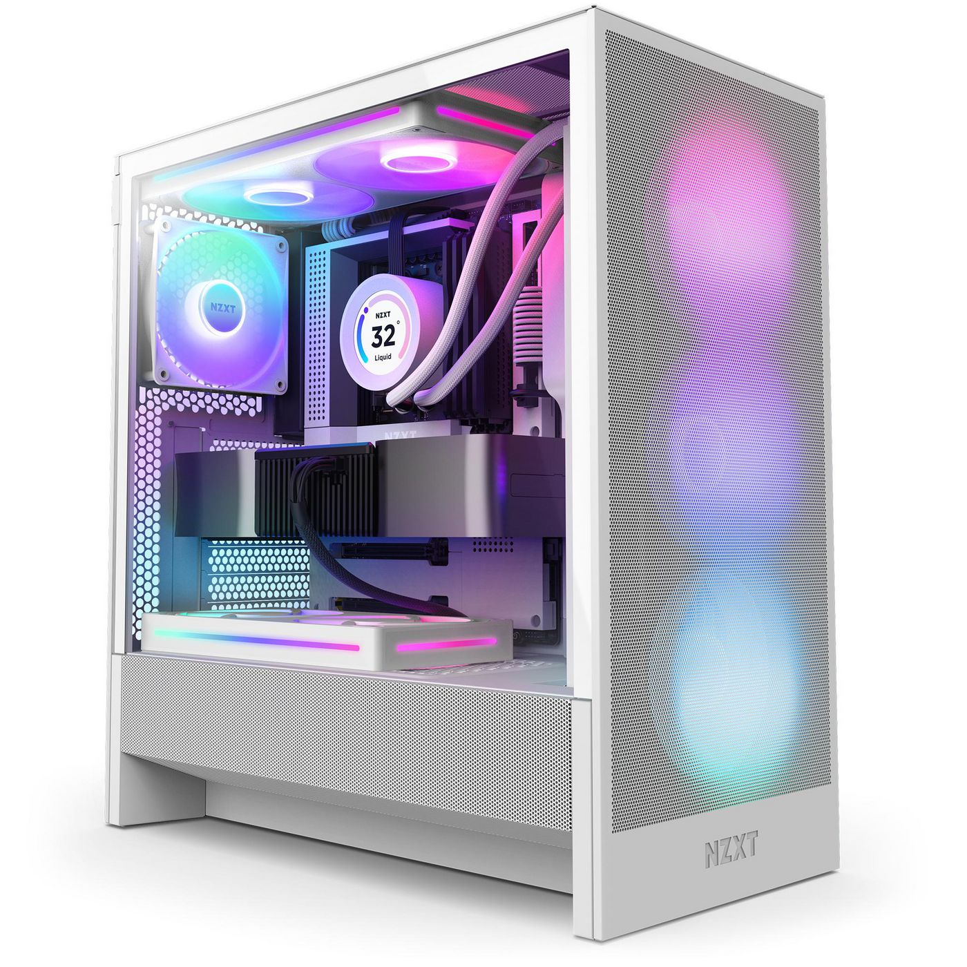 NZXT CC-H52FW-R1 W129019700 H5 Flow Rgb Midi Tower White 