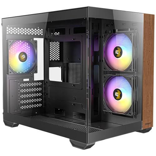 Antec CX600M Midi Tower Nero Legno (ANTEC CX600M Mini Tower Gaming Case Black 270 Full-View Tempered Glass with Exotic Wood Up
