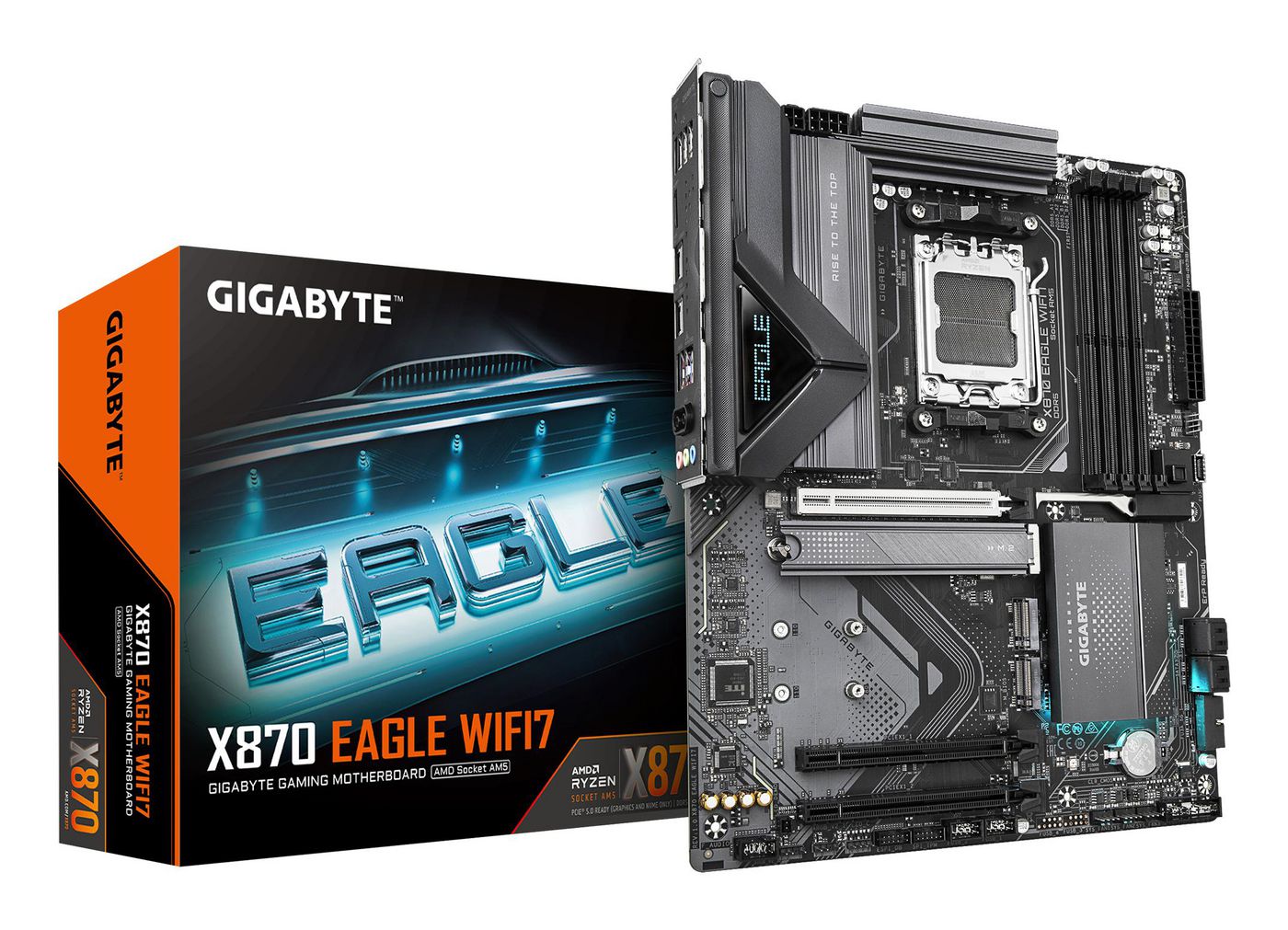 GIGABYTE X870 EAGLE WIFI7 Scheda Madre - Supporta CPU AMD Ryzen 9000 1422 fasi VRM fino a 8000MHz DDR5 (OC) 1xPCIe 5.0 2xPCIe 4