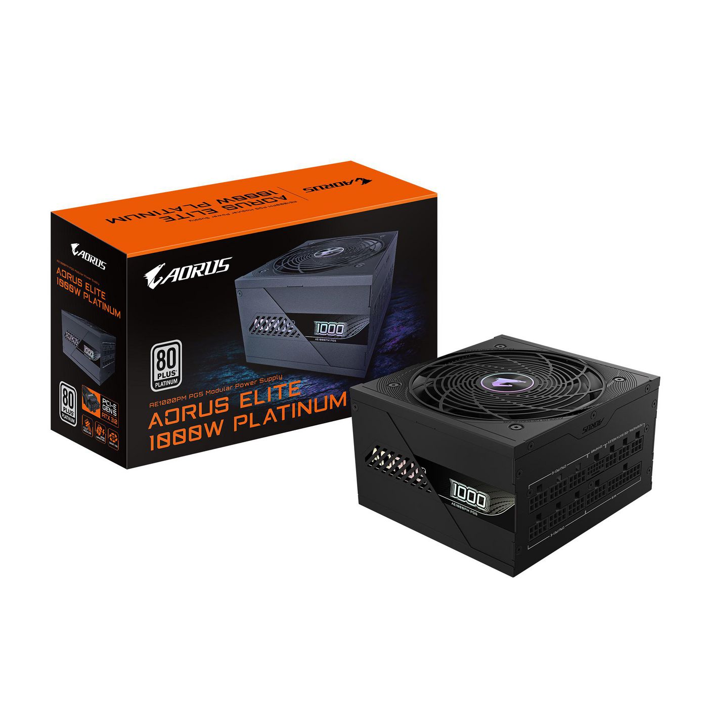 GIGABYTE AORUS ELITE P1000W ICE Alimentatore - PCIe 5.0 80 PLUS Platinum Design completamente modulare Ventola da 120 mm Compat