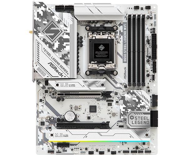 Asrock B650 STEEL LEGEND WIFI, AMD B650, AM5, ATX, 4 DDR5, HDMI, DP, Wi-Fi 6E, 2.5G LAN, PCIe5, RGB, 3x M.2