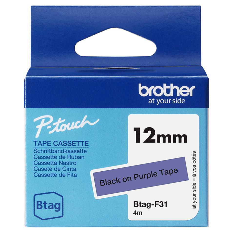 Brother BTAG-F31 nastro per etichettatrice Nero su viola