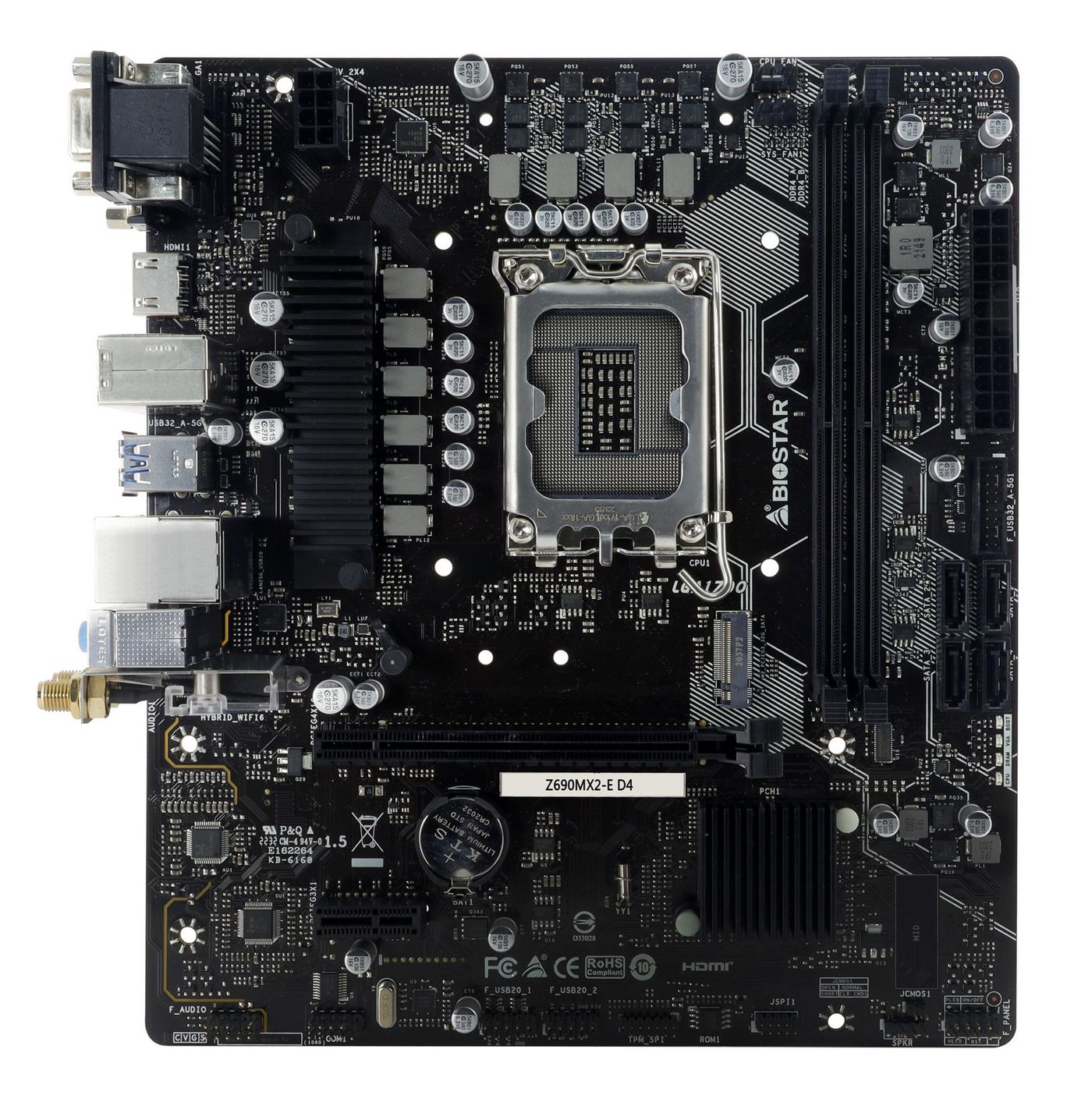 Biostar Z690MX2-E D4 W129022884 Motherboard Intel Z690 Lga 