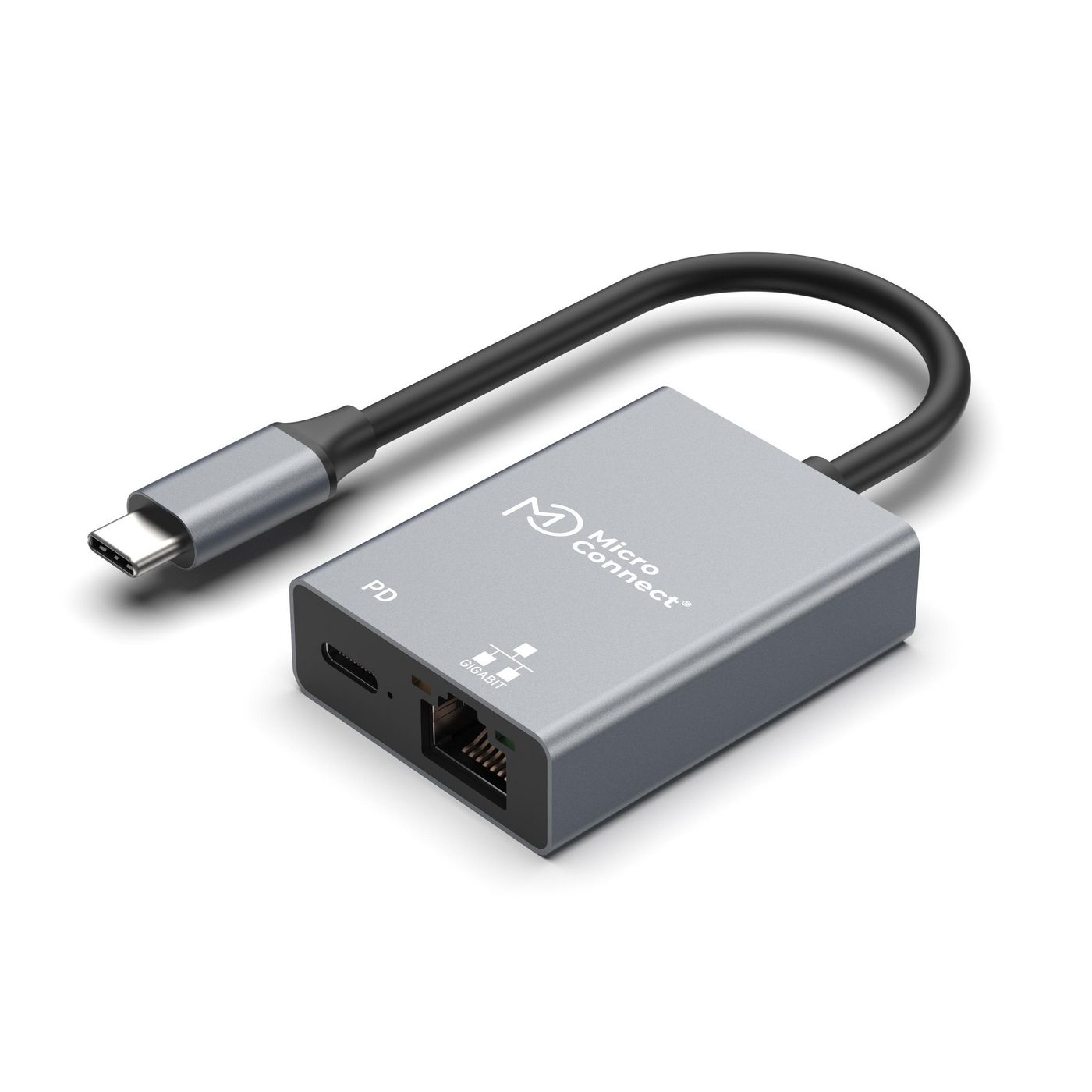 Microconnect USB3.1CETHPDBA adattatore per inversione del genere dei cavi USB C RJ-45 Nero (USB-C to RJ45 network & USB-C - Pow