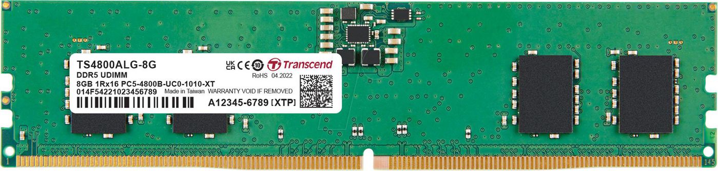 Transcend TS4800ALG-8G W129037521 8Gb Ddr5 4800 U-Dimm 1Rx16 