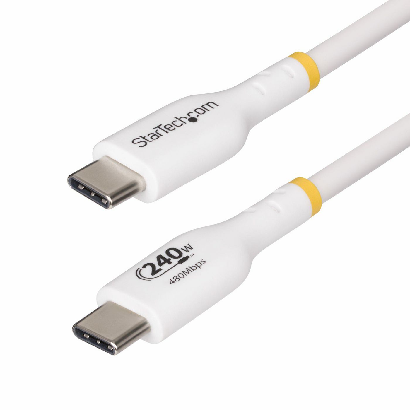 StarTech.com Cavo di ricarica USB-C Bianco da 4m, cavo USB C certificato USB-IF, 240W PD EPR, cavo di ricarica USB 2.0 Tipo-C p