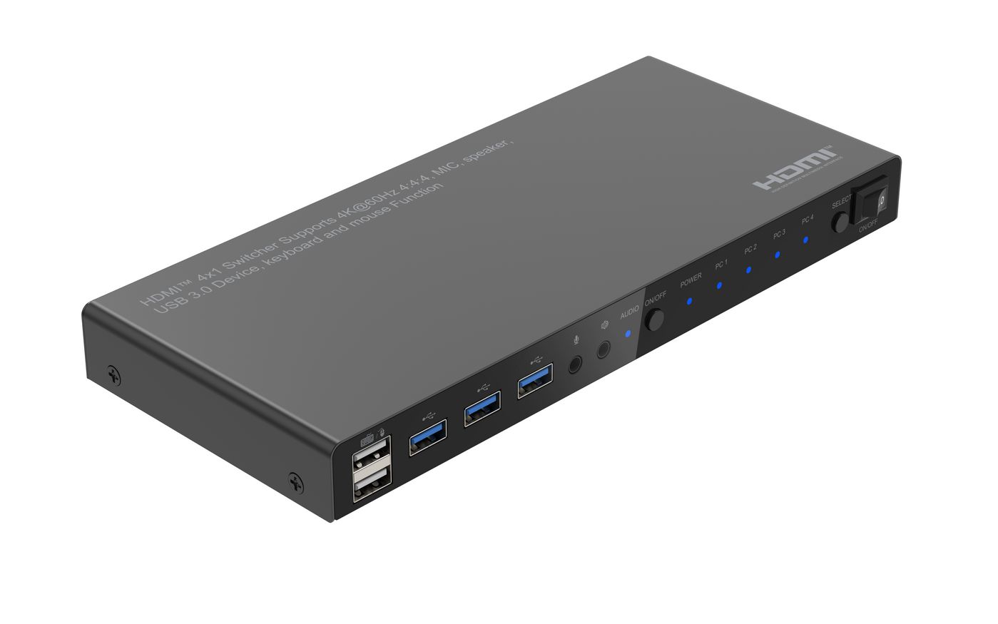 4K@60Hz HDMI KVM switch, 4x1 - 4:4:4, USB 3.0 - Warranty: 300M