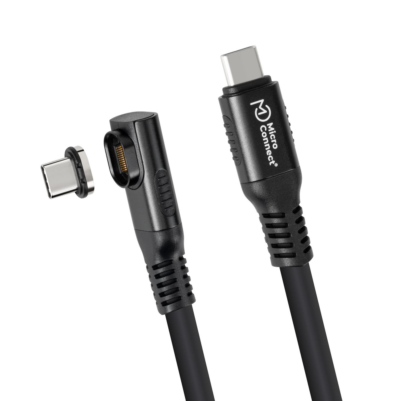 Premium Angled USB4 liquid - silicone magnetic cable, - 40Gbps, 240W, 8K, 0.5m, Black Premium Angled USB4 liquid silicone magne