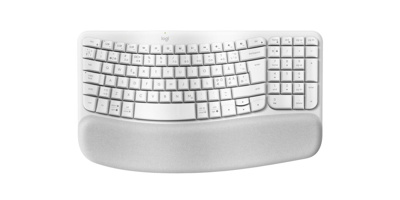 Logitech Wave Keys tastiera Ufficio RF senza fili + Bluetooth QWERTY Danese, Finlandese, Norvegese, Svedese Bianco