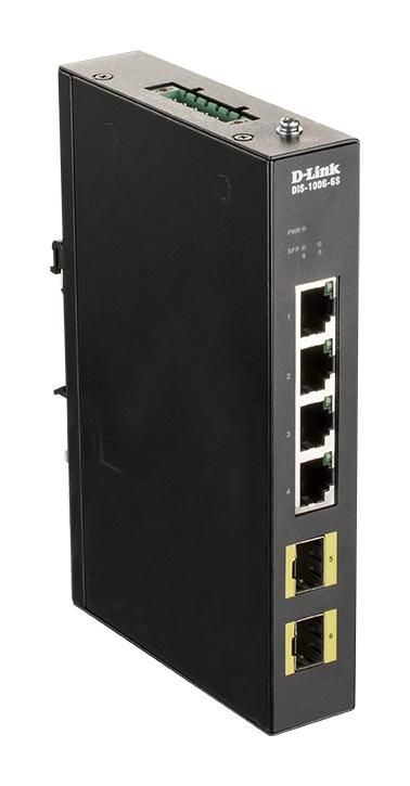 D-Link DIS-100G-6S W125848343 4-port Gigabit Industrial 