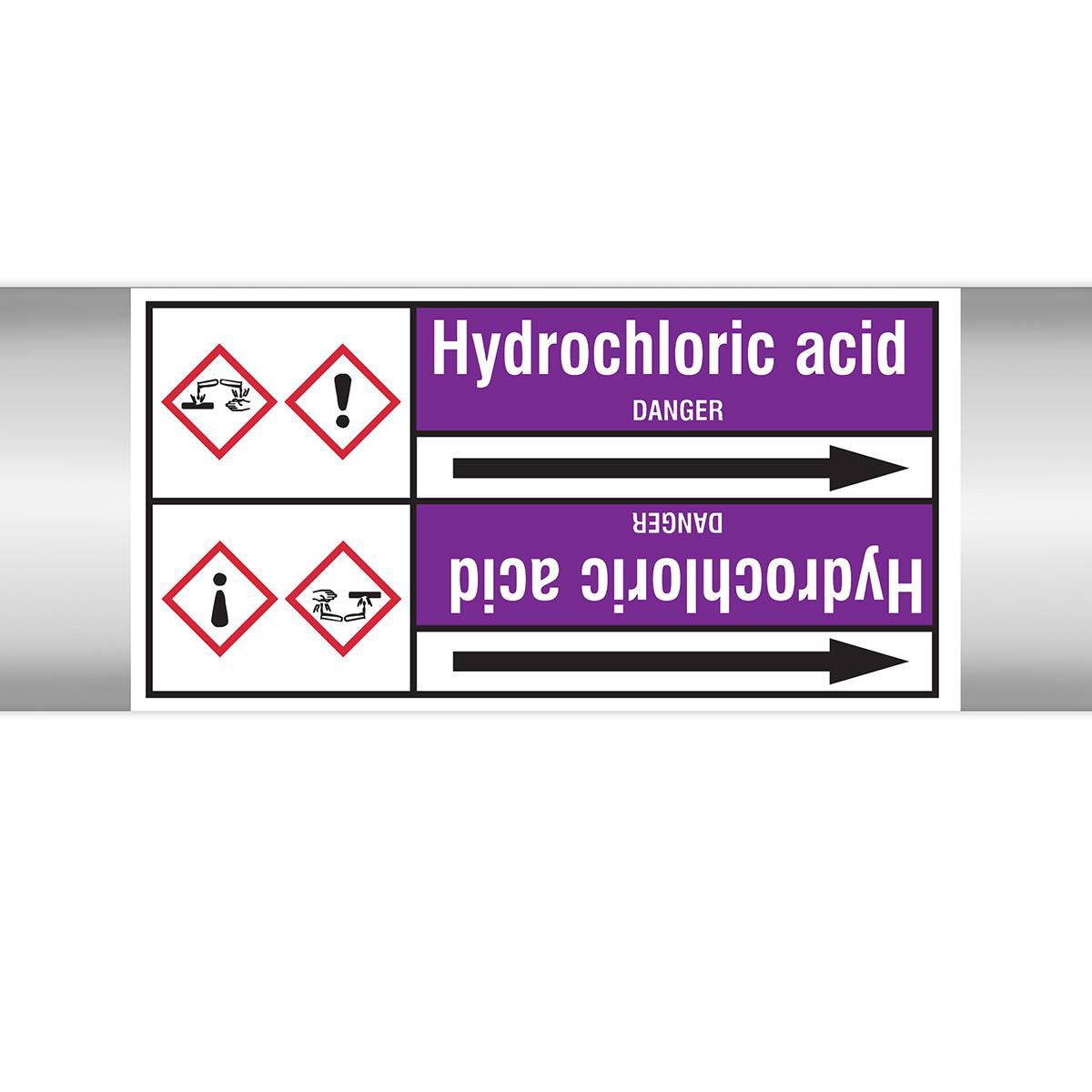 Brady HYDROCHLORIC ACID 127X33RL-T2-P21 W128392260 Roll form Pipe Markers with 