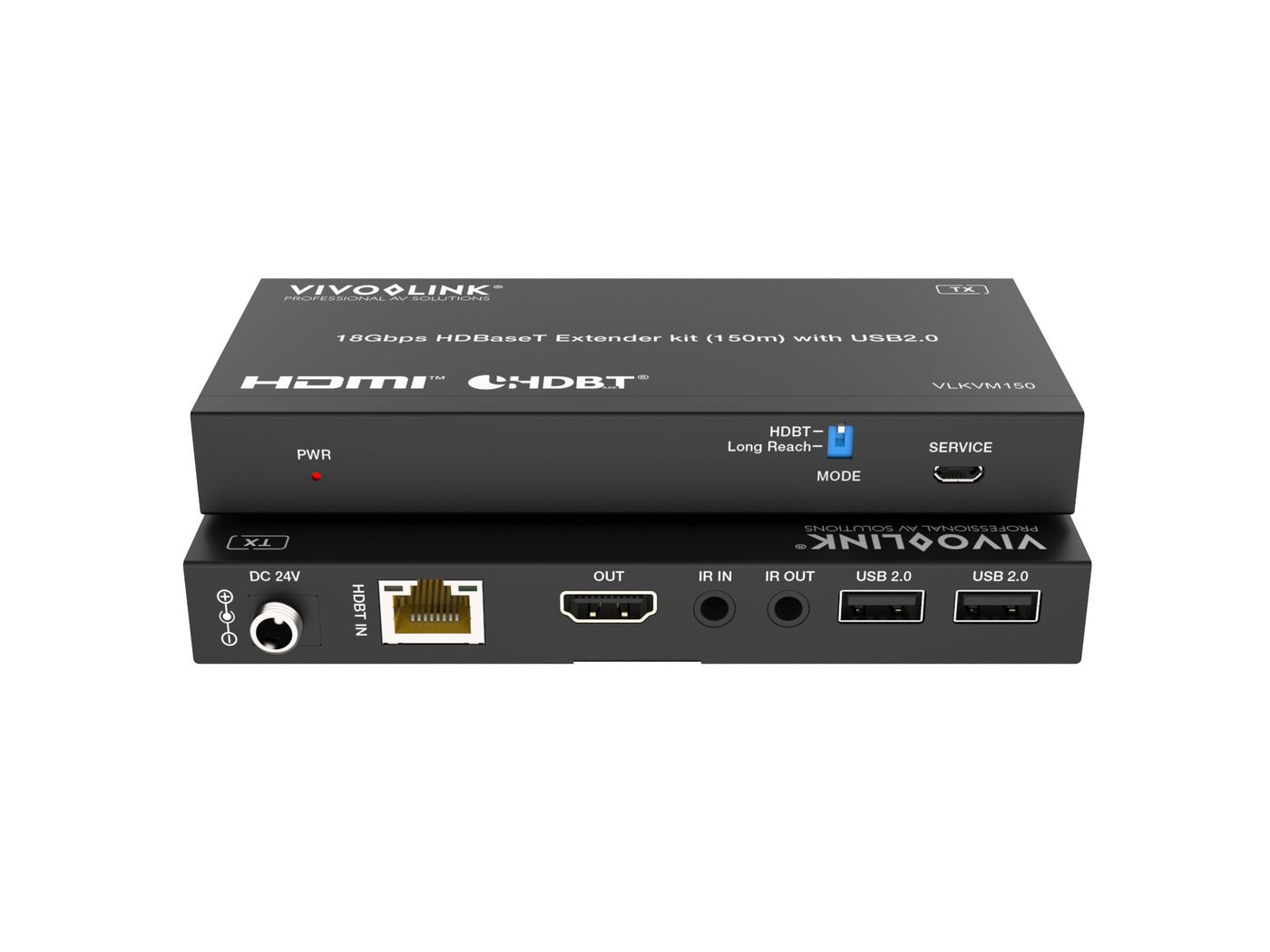 18Gbps HDBaseT KVM kit [150m] - with USB 2.0 - Warranty: 60M