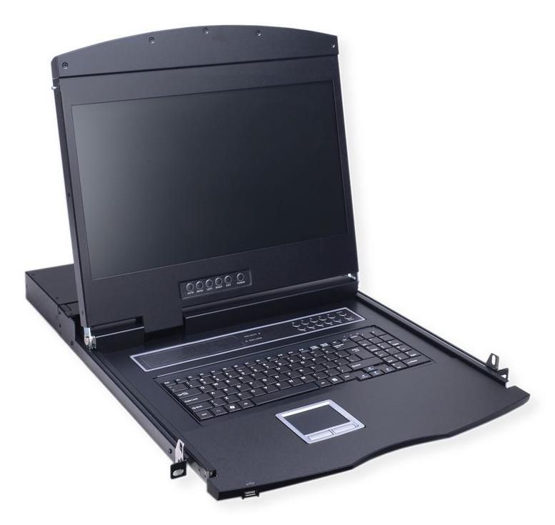 Console KVM con interruttore KVM - 8 porte - USB - Swiss - 43,2 cm (17 pollici)