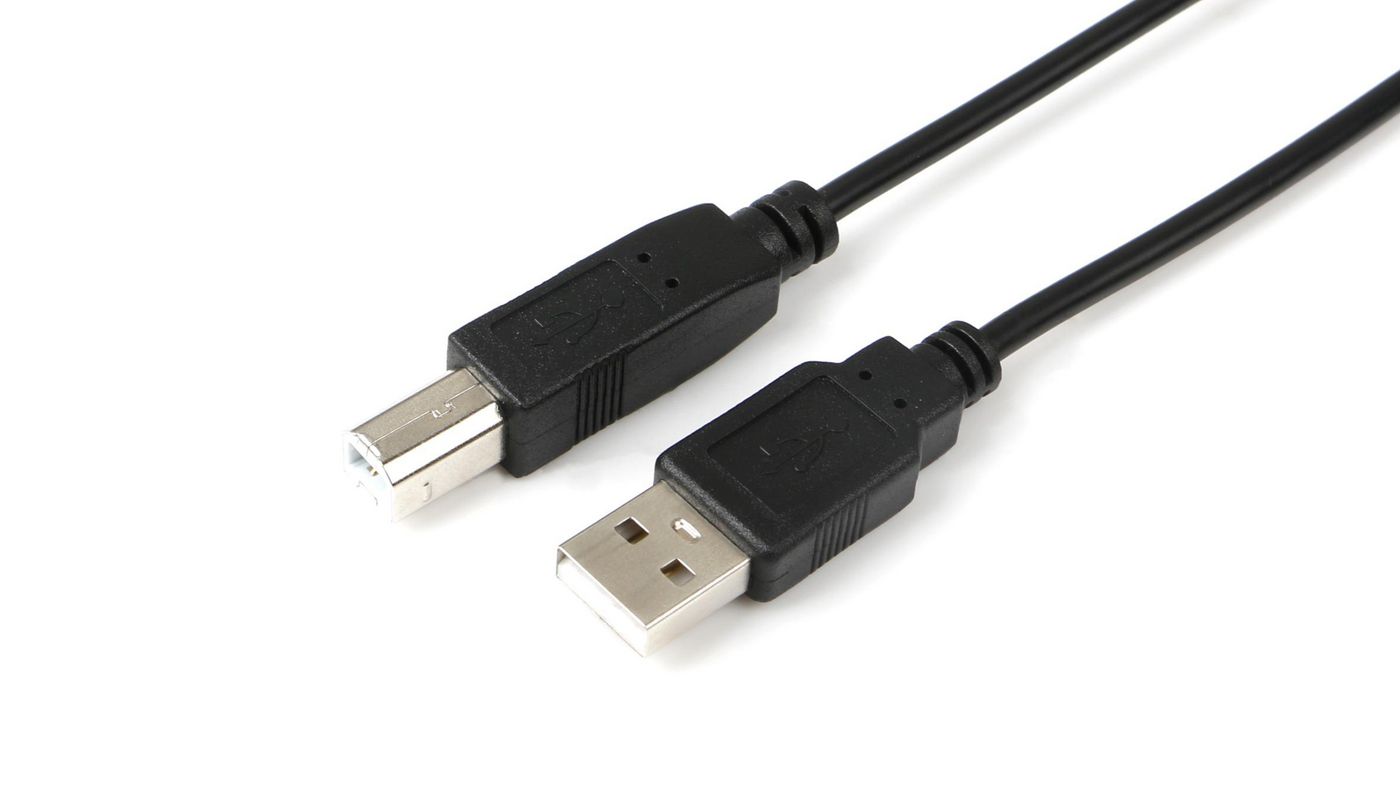 USB2.0 A-B 0,3M, M-M  BLACK