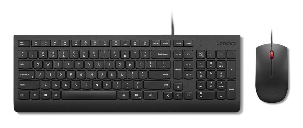 Lenovo Essential Wired Combo (Nordic) tastiera Mouse incluso Universale USB Nero