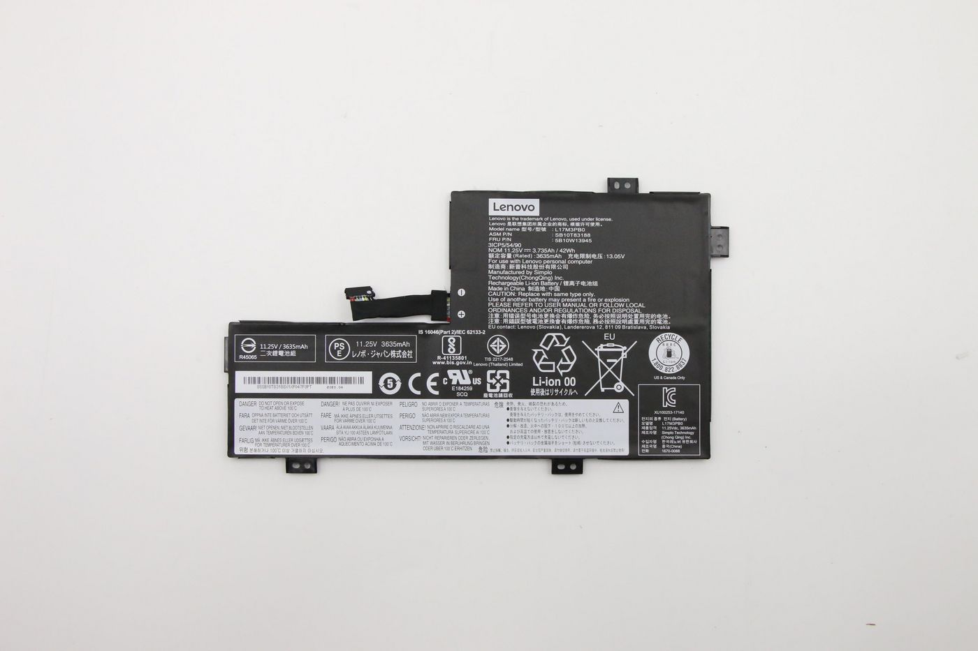 Internal, 3c, 42Wh, LiIon, SMP