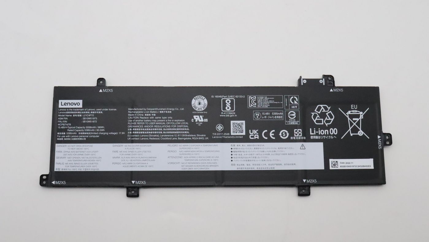 86Wh Lithium-Ion internal