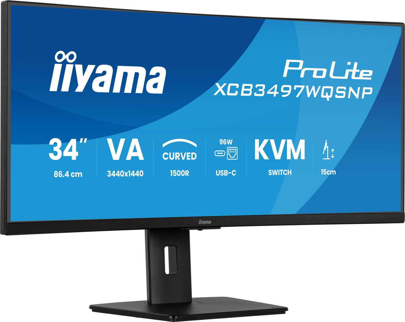 iiyama ProLite XCB3497WQSNP-B1 Monitor PC 86,4 cm (34") 3440 x 1440 Pixel UltraWide Quad HD LED Nero
