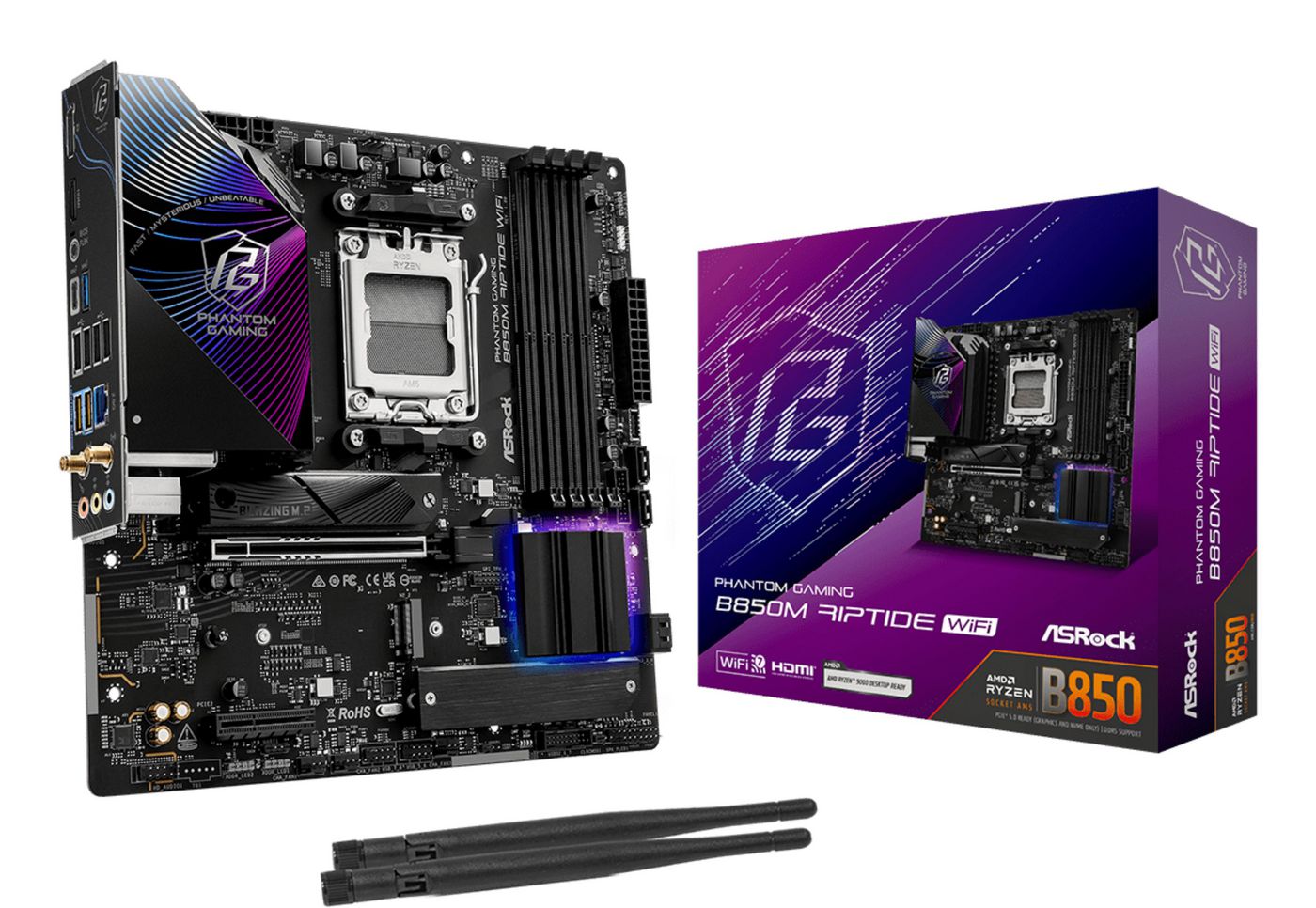 Asrock 90-MXBS30-A0UAYZ W129182046 Phantom Gaming B850M Riptide 
