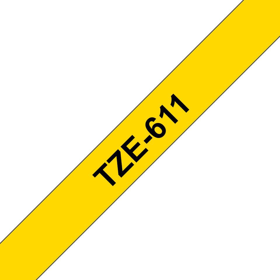 TZE611 6MM BLACK ON YELLOW