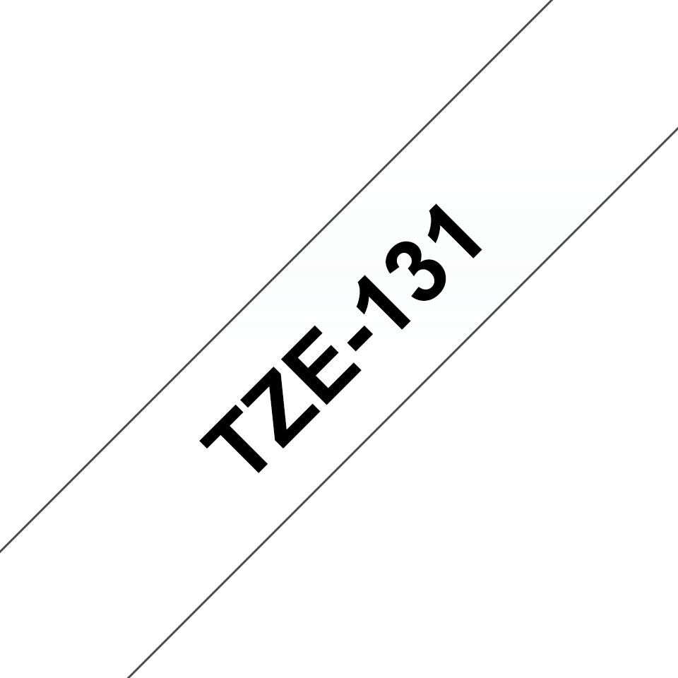 TZE131 12MM BLACK ON CLEAR