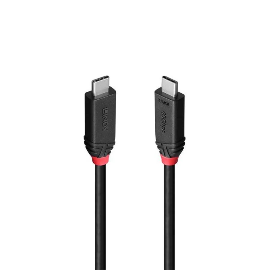 Lindy 37000 cavo USB USB4 Gen 3x2 0,5 m USB C Nero