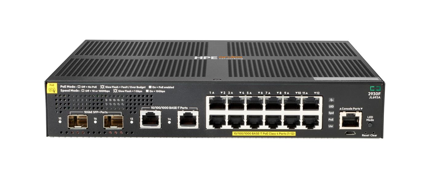 ARUBA 2930F 12G POE+ SWITCH