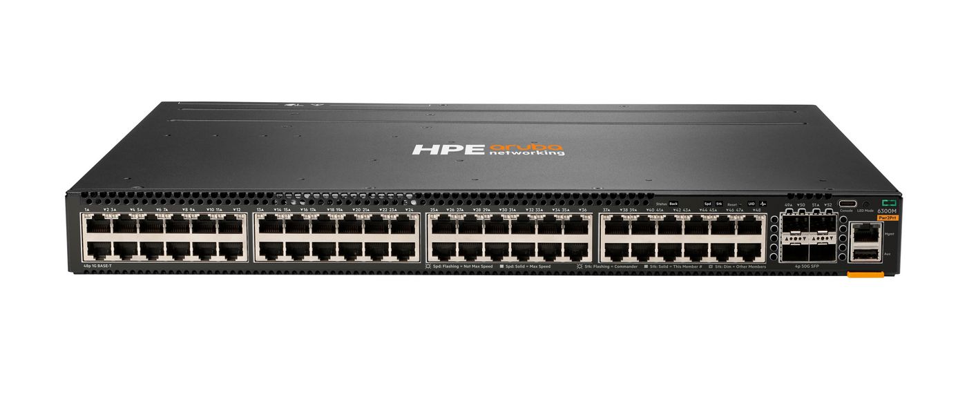 JL762A, Hewlett Packard Enterprise Aruba 6300M 48-port 1GbE and 4