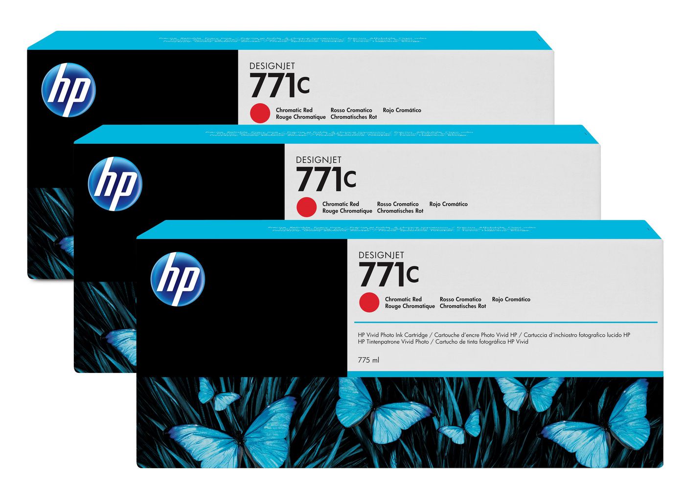 HP 771C - 3er-Pack - 775 ml - Chromatic Red