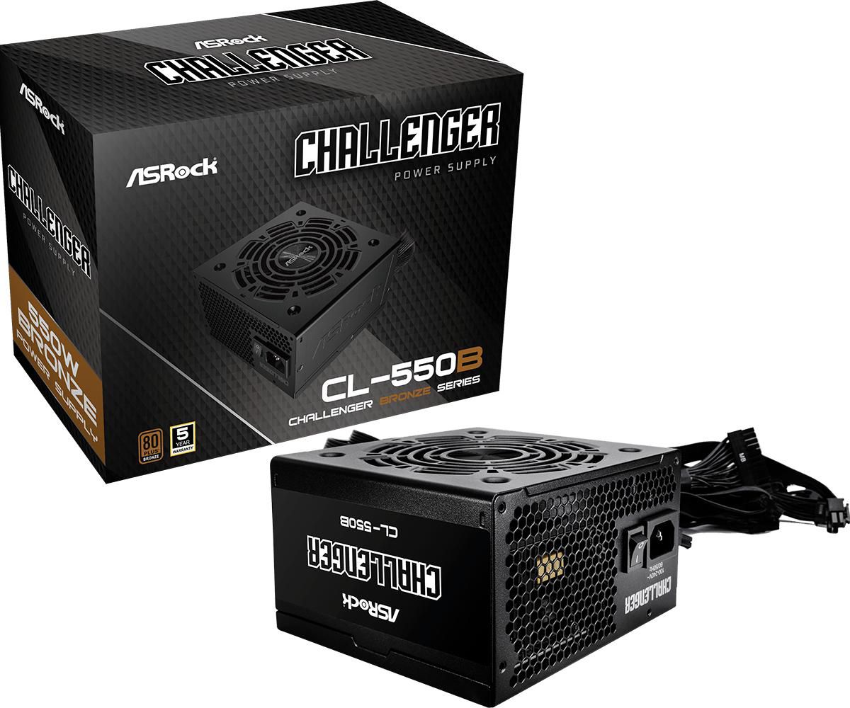 Asrock CL-550B Challenger alimentatore per computer 550 W 20+4 pin ATX ATX Nero (ASROCK Challenger CL-550B Netzteil 550)