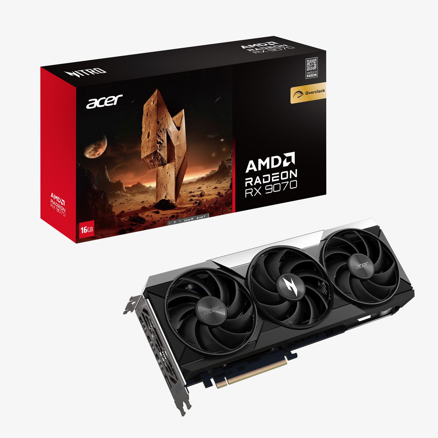 Acer Nitro Radeon RX 9070 OC 16GB AMD GDDR6 (ATI RADEON Grafikkort - 16GB)