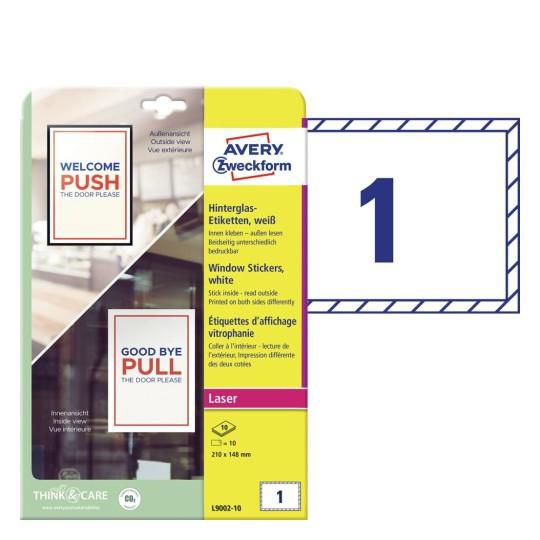 Avery L9002-10 W129162057 Window Stickers 