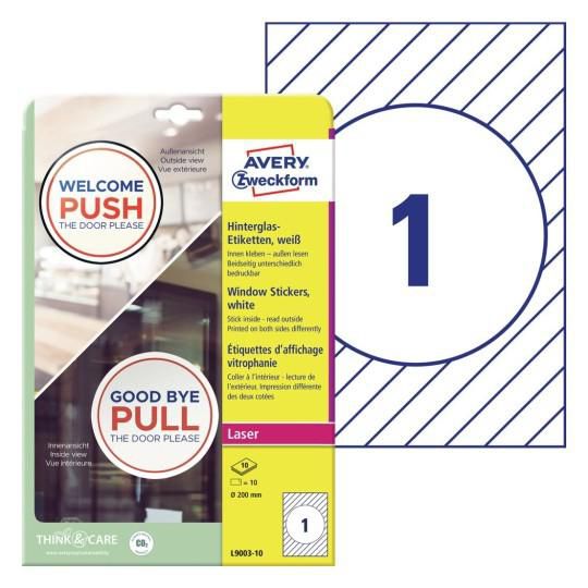 Avery L9003-10 W129162058 Window Stickers 