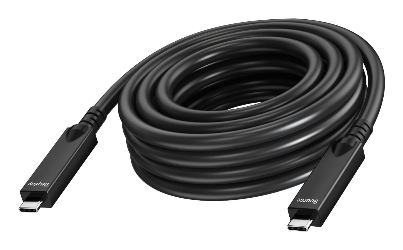 Vision - Cavo USB - 24 pin USB-C M a 24 pin USB-C M - USB 3.2 Gen 1 / DisplayPort 2.1 - 3 A - 10 m - Active Optical Cable AOC U