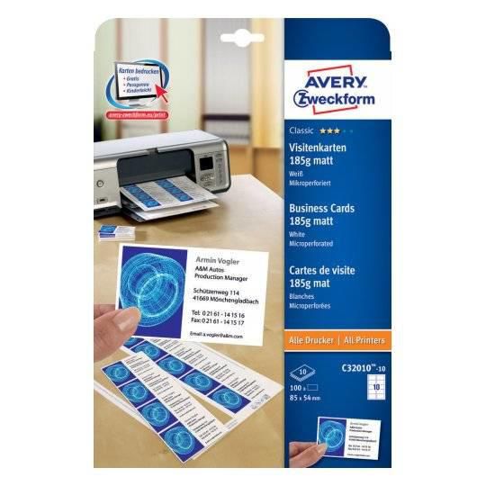 Avery C32010-10 W129181153 Business Card LaserInkjet 