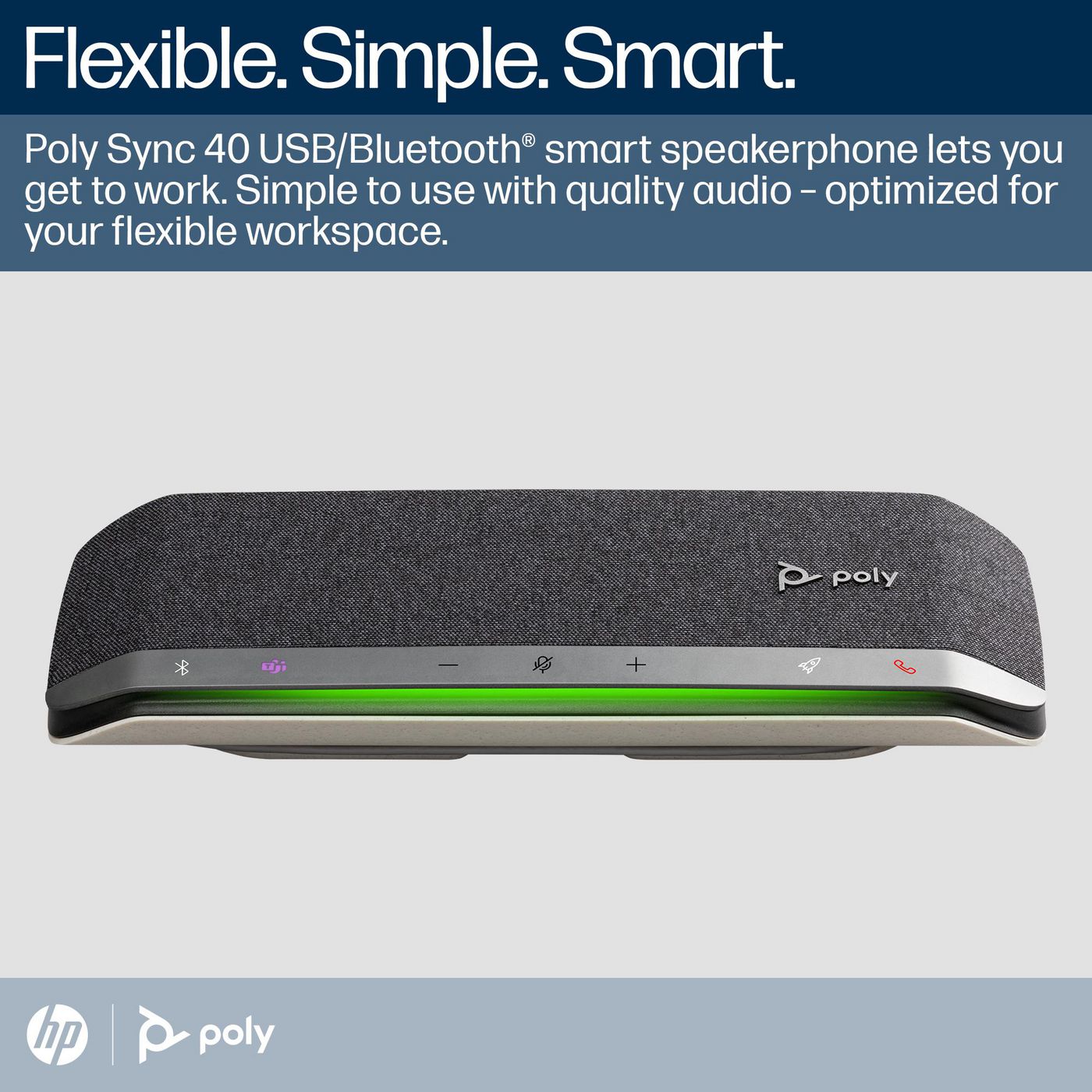 Poly Sync 40+ speakerphone Universal USB/Bluetooth Black