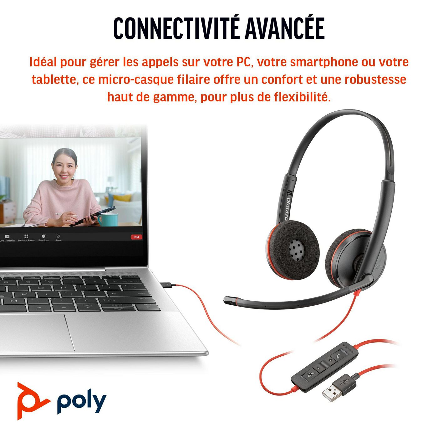 Poly Blackwire C3220 USB-C Headset +Carry Case (Bulk)