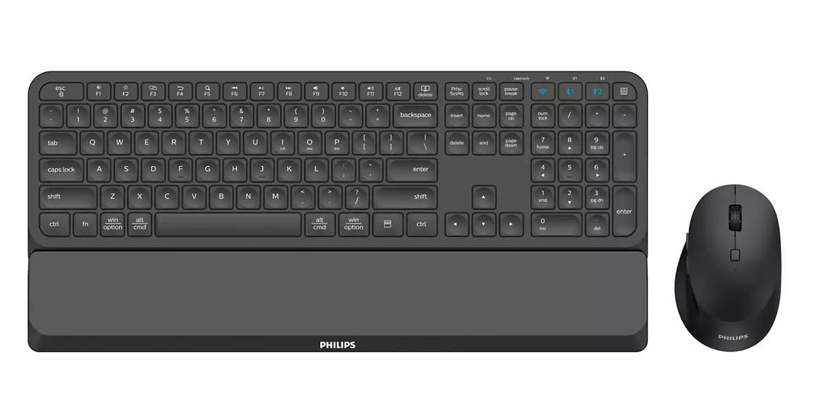 Philips 6000 series SPT6607B tastiera Mouse incluso RF senza fili + Bluetooth Nero