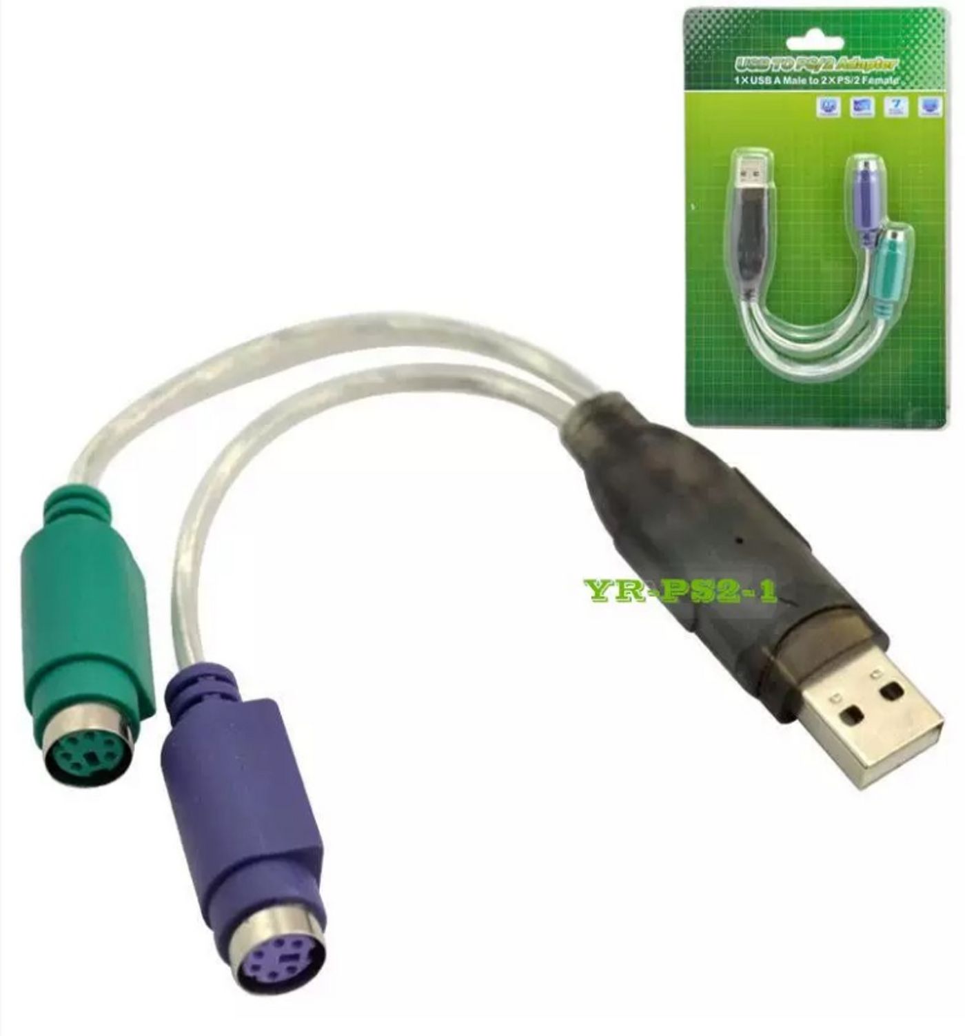USB A - Converter 2x PS/2 0,3m