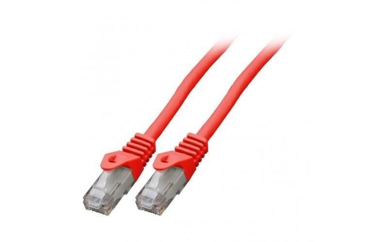 Mercodan Patch cable KAT6 UTP, Red, 0.5m, Halogen-free, 2x4xAWG24