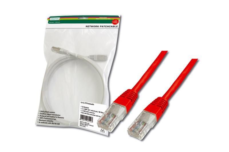 Mercodan Patch cable KAT5E 1.5 m UTP red, RJ45 unshielded