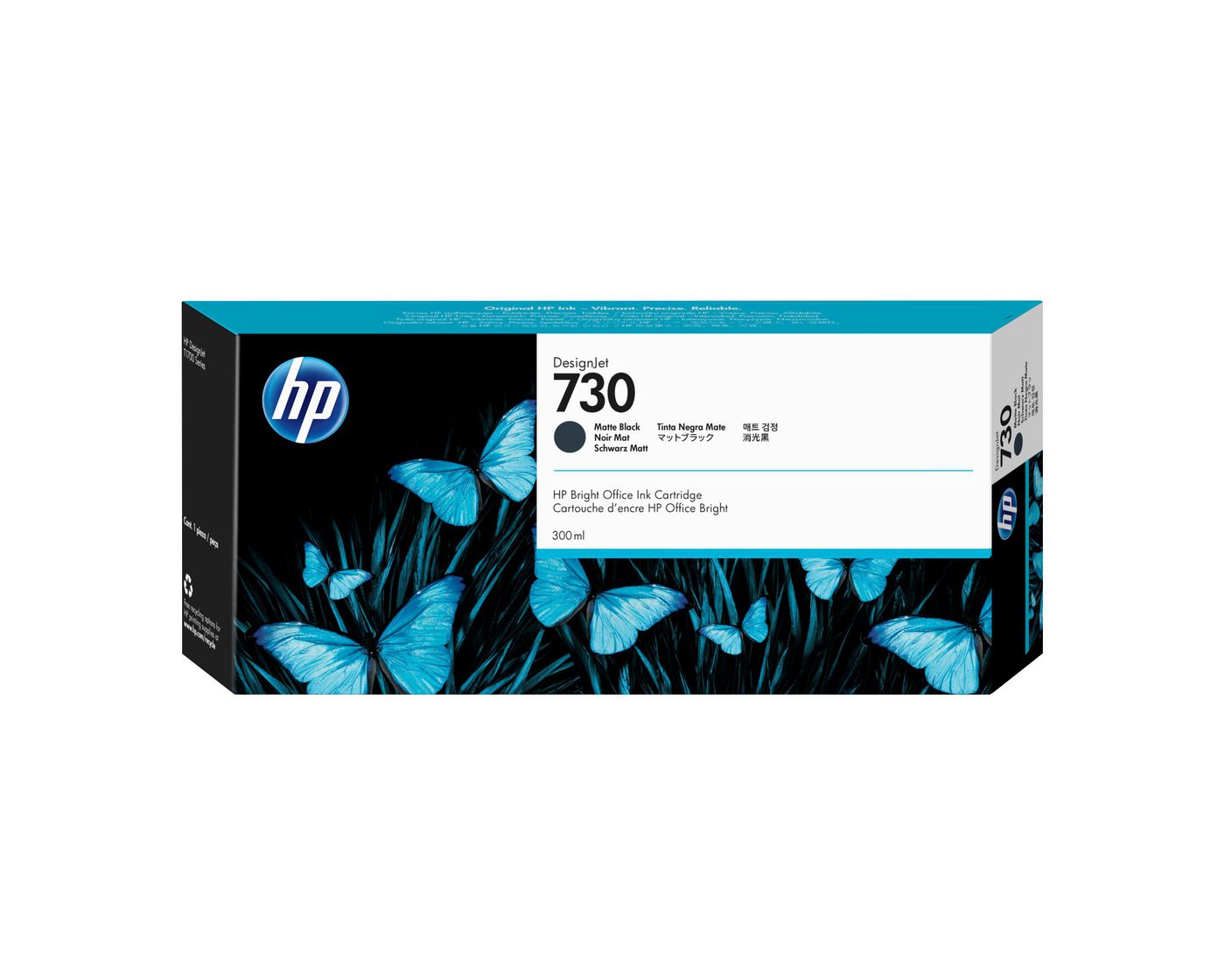 HP 730 Tintenpatrone Matte Black, 300ml
