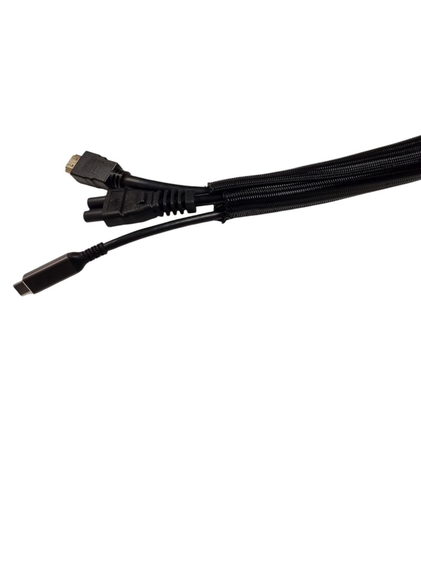 Mercodan Self-closing braided sleeve 18mm, 50m Black,, cable sock,