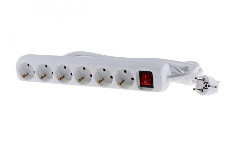Schuko power strip with 6