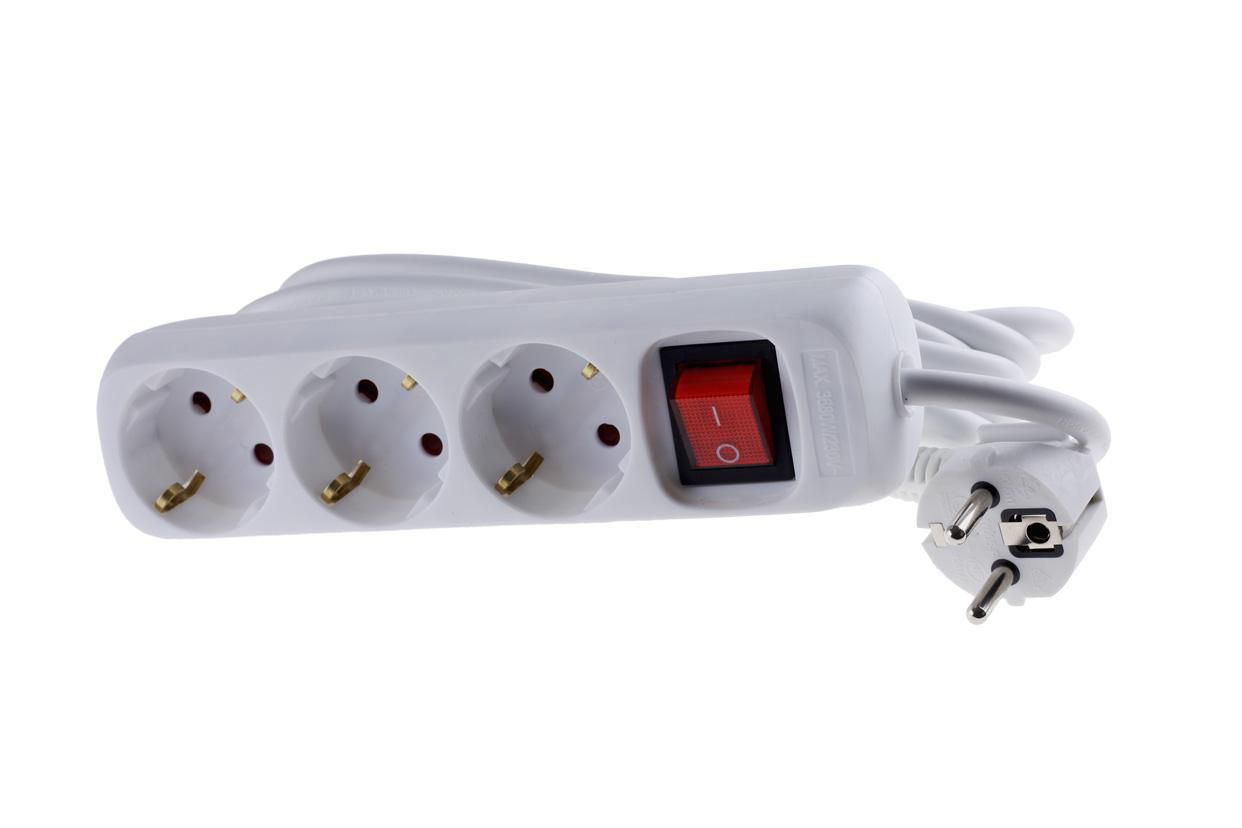 3-way Schuko power strip,