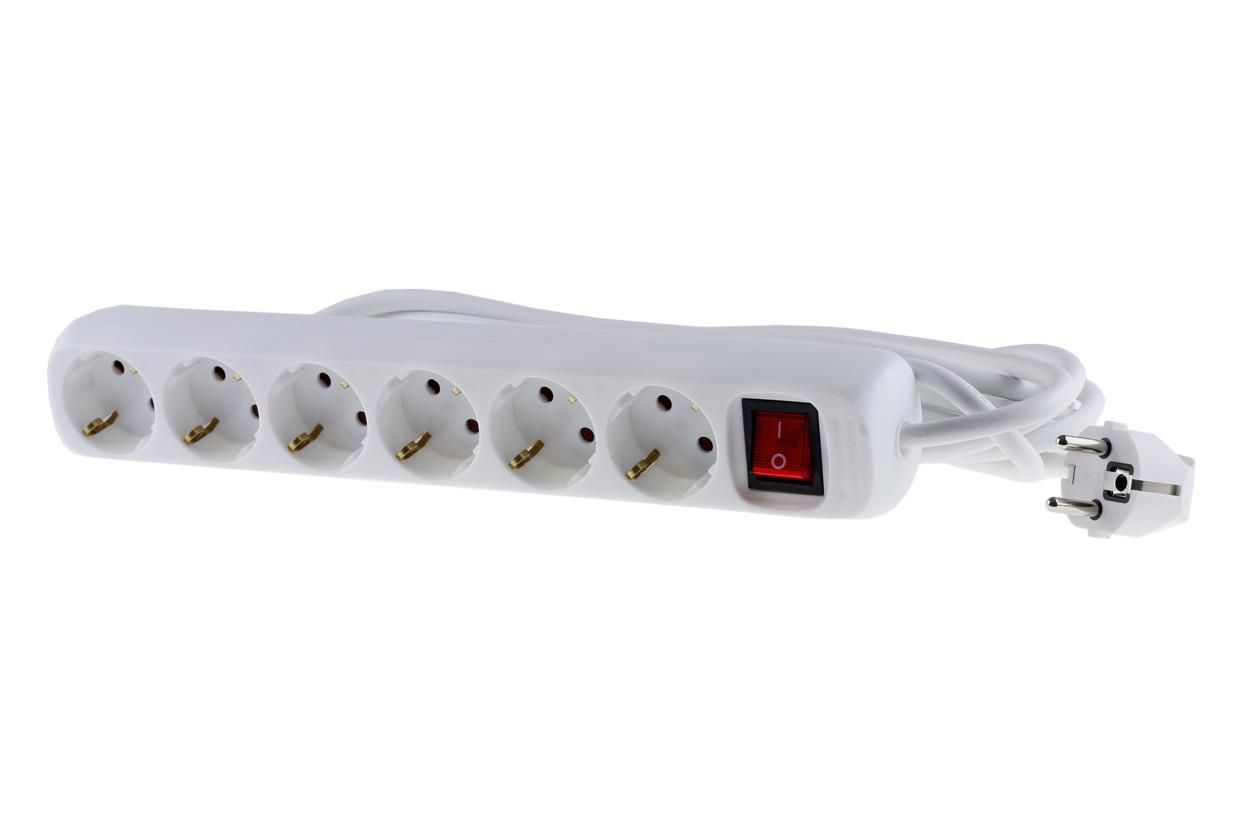 6-outlet Schuko power strip,