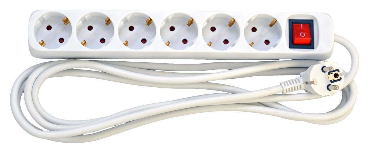 6-outlet Schuko power strip,